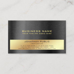 Modern Professionell Elegant Black Guld Plain Visitkort
