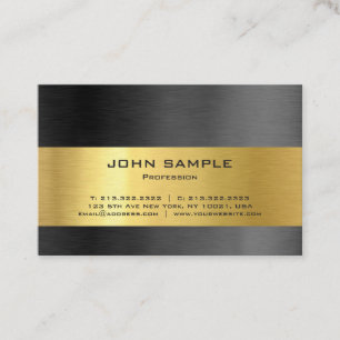 Modern Professionell Elegant Black och Guld Gloss Visitkort