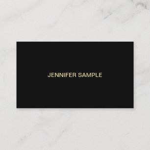 Modern Professionell Elegant Black White Guld Visitkort