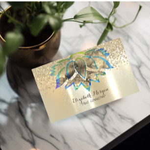 Modern Professionell Elegant, Diamanter, Chic Lotu Visitkort