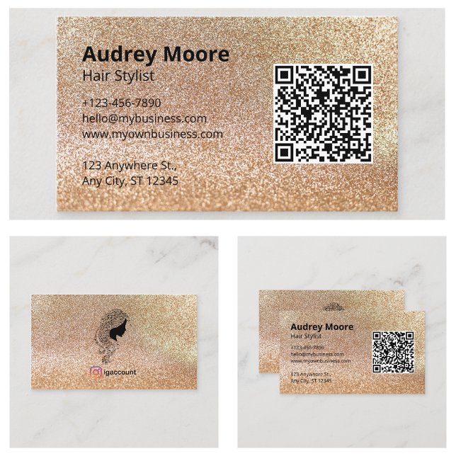 Modern Professionell Elegant Frisör Visitkort (Modern Professional Elegant Hair Stylist Business Card
)