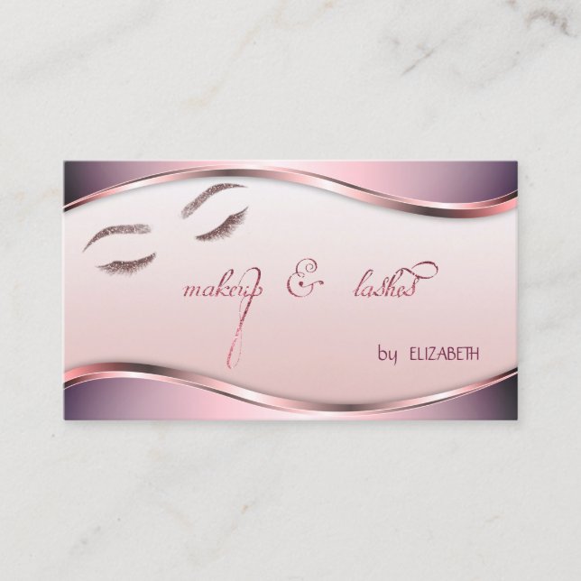 Modern, Professionell Elegant Glitter Lash Visitkort (Framsida)