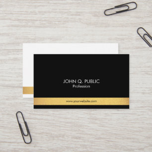 Modern Professionell Elegant Guld Black and White Visitkort