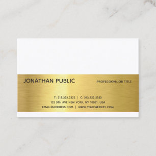 Modern Professionell Elegant Guld Plain Luxury Chi Visitkort