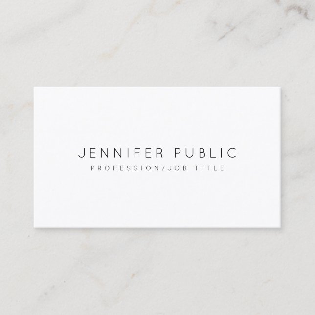 Modern Professionell Elegant - minimalistisk vit s Visitkort (Framsida)