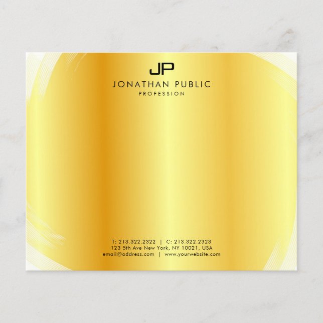 Modern Professionell Elegant Monogram Guld-mall (Framsida)