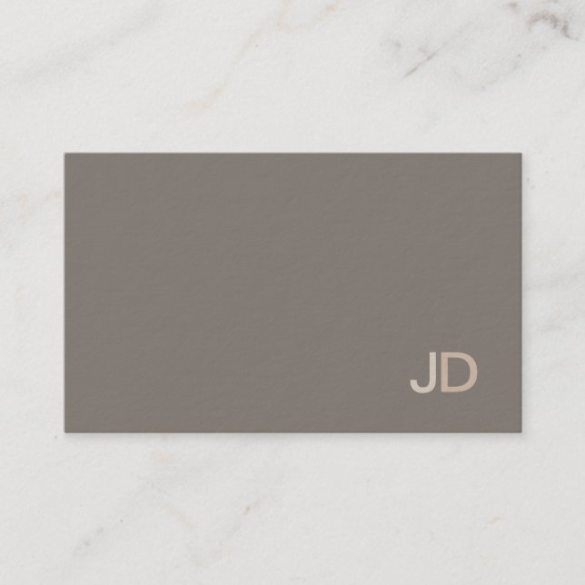 Modern Professionell Elegant Monogram Plain Trendi Visitkort (Framsida)
