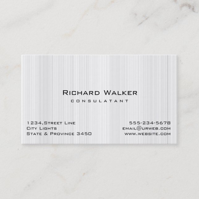 Modern Professionell elegant Plain White Wood Visitkort (Framsida)