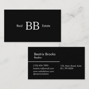 Modern Professionell, elegant, svart, vit Visitkort