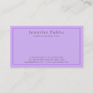 Modern Professionell Elegant Violet Plain Luxury Visitkort