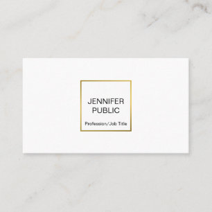 Modern Professionell Elegant Vita Guld Chicen Enke Visitkort