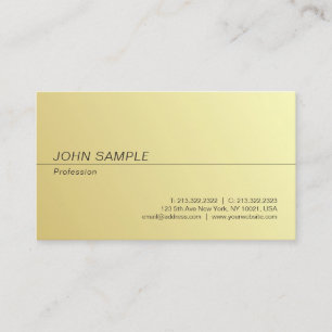 Modern Professionell Enkel Chic Guld utseende okom Visitkort