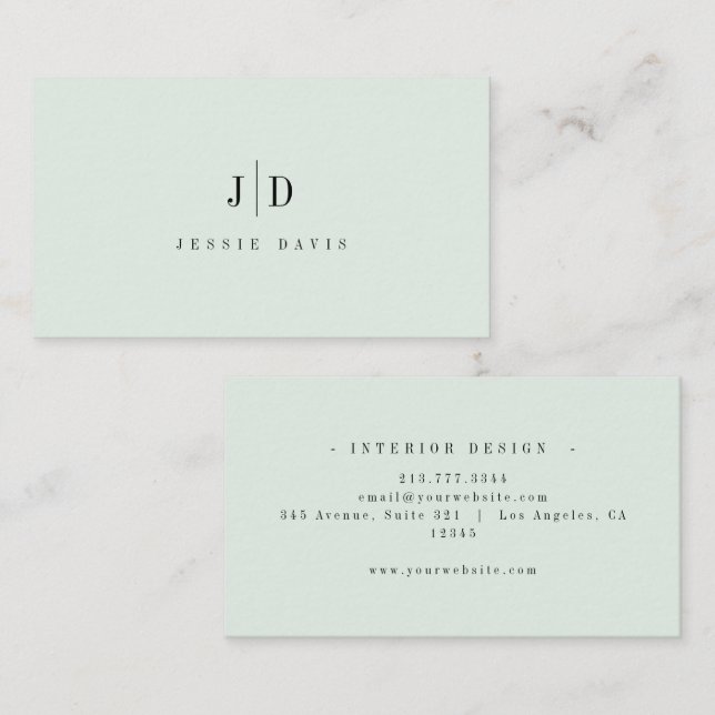 Modern Professionell Enkel Monogram Visitkort (Fram/baksida)