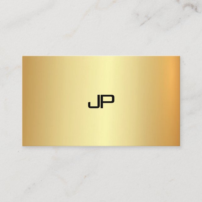 Modern Professionell Faux Guld Monogram-Elegant Visitkort (Framsida)