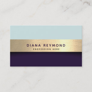 modern professionell faux guld rand teal lila visitkort