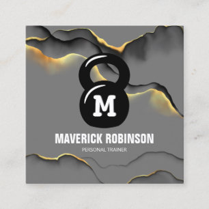 Modern Professionell Fitness Trainer Fyrkantigt Visitkort