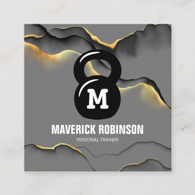 Modern Professionell Fitness Trainer Fyrkantigt Visitkort (Framsida)