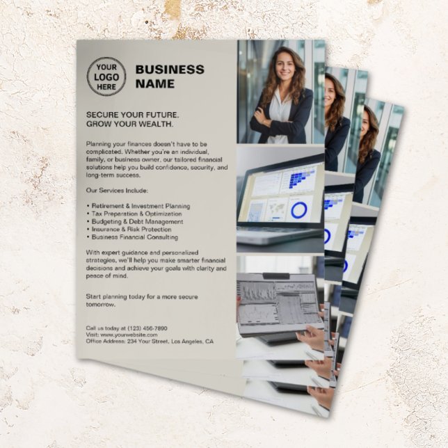 Modern professionell flygblad för finansiella tjän (Modern Professional Financial Services Flyer)