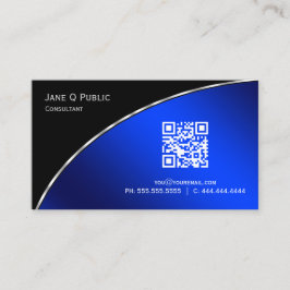 Modern Professionell för blå QR-Elegant Visitkort