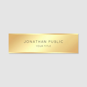 Modern professionell för elegant moderiktig guld- namnbricka