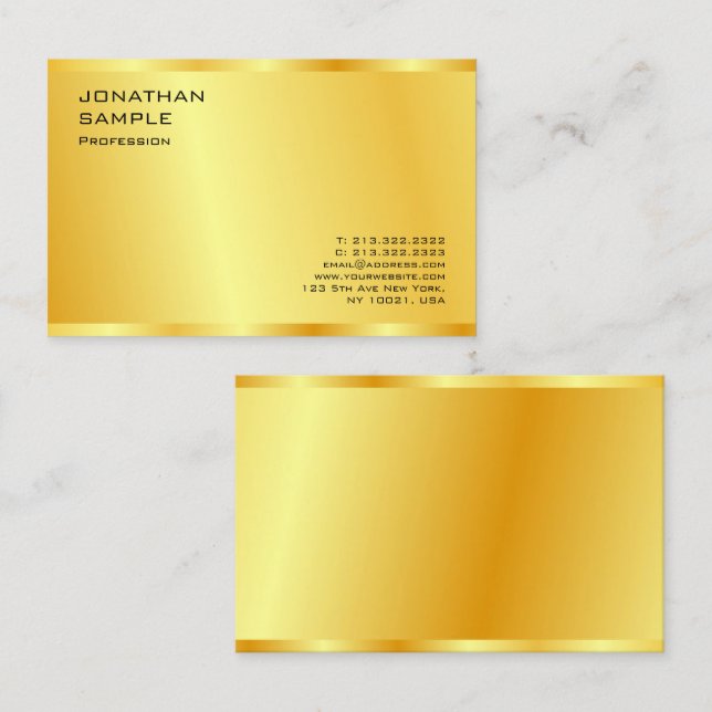 Modern Professionell för Faux Guld Elegant Visitkort (Fram/baksida)