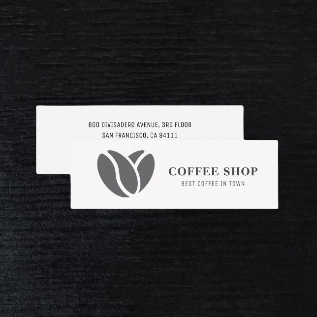 Modern Professionell för kaffesopning, svart Mini Visitkort (Skapare uppladdad)