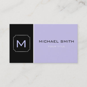 Modern Professionell för Lavender & Black Plain El Visitkort