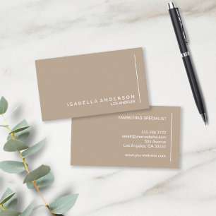 Modern Professionell för minimal Chic i Beige Visitkort