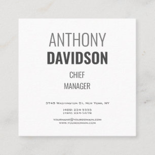 Modern Professionell för minimal Elegant Fyrkantigt Visitkort