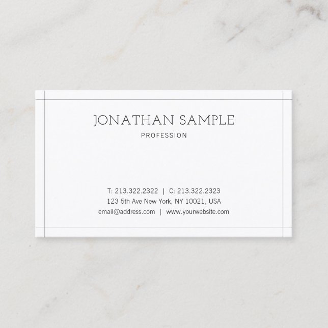 Modern Professionell för minimal Elegant Visitkort (Framsida)