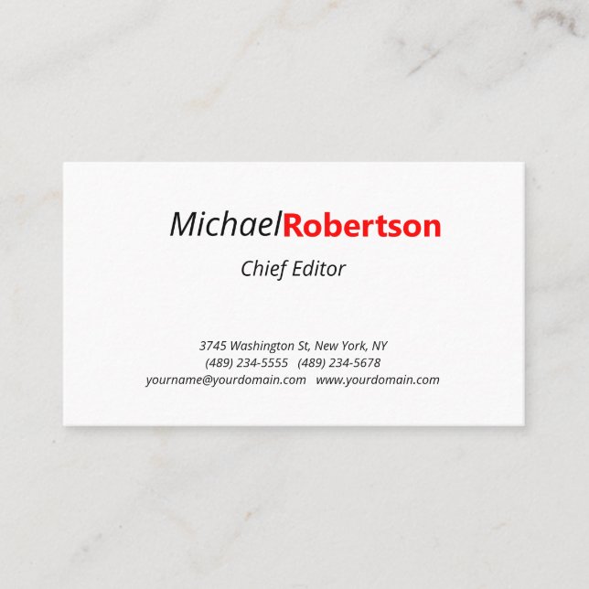 Modern Professionell för minimal Elegant Visitkort (Framsida)
