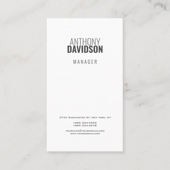 Modern Professionell för minimal Elegant Visitkort (Framsida)