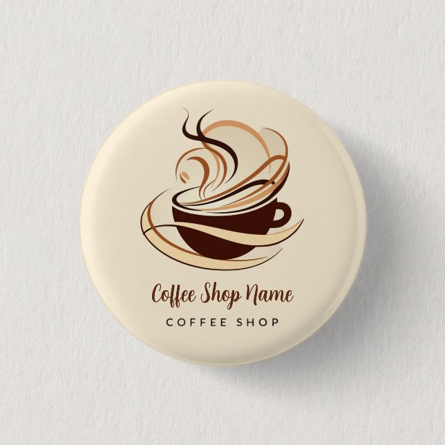 Modern professionell för minimal kaffeförsäljning knapp (Framsida)