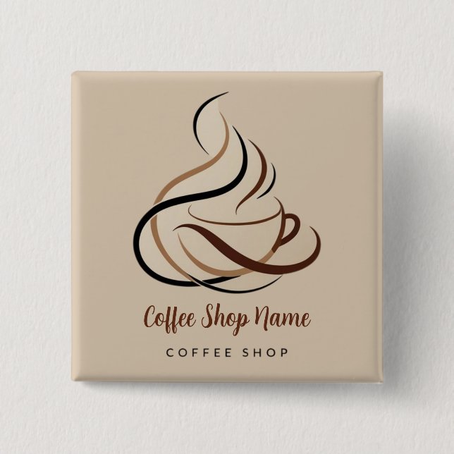 Modern professionell för minimal kaffeförsäljning knapp (Framsida)