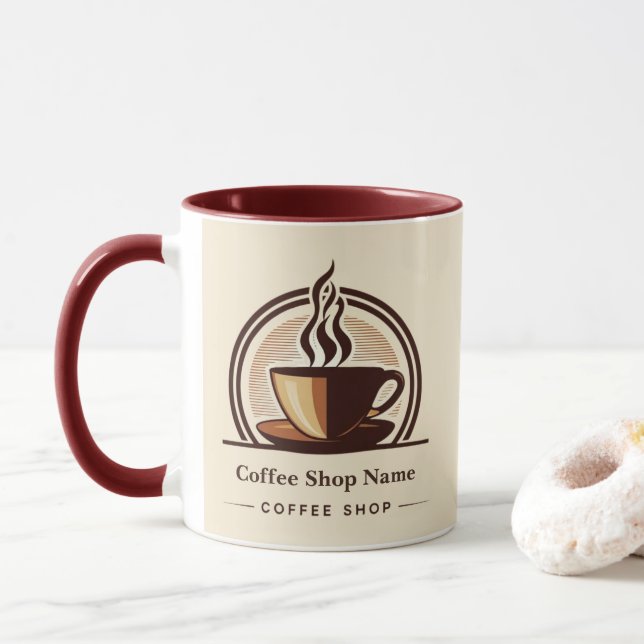 Modern professionell för minimal kaffeförsäljning mugg (Med munk)