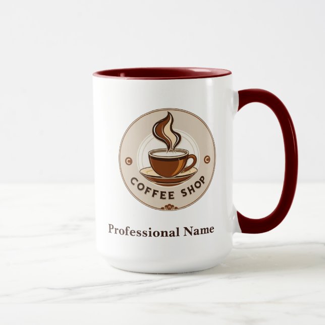 Modern professionell för minimal kaffeförsäljning mugg (Höger)