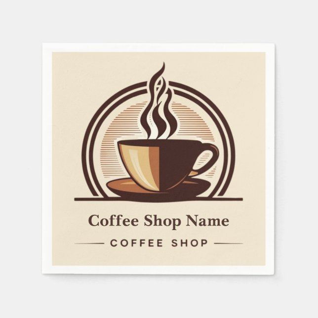 Modern professionell för minimal kaffeförsäljning pappersservett (Framsidan)