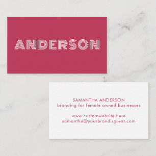 Modern Professionell för minimal Magenta, typograf Visitkort