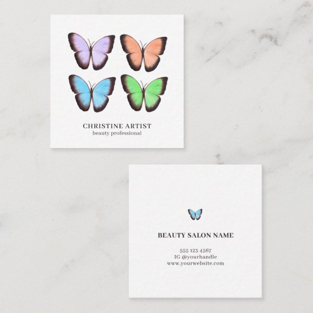 Modern Professionell för minimal skönhet Fyrkantigt Visitkort (Fram/baksida)