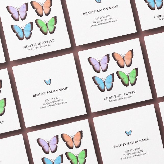 Modern Professionell för minimal skönhet Fyrkantigt Visitkort (Card shown in 2.5 inch square. Choose paper and corner style.)