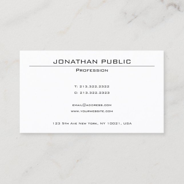 Modern Professionell för minimalistisk design Visitkort (Framsida)