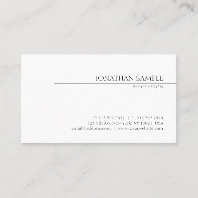 Modern Professionell för minimalistisk Elegant Visitkort (Framsida)