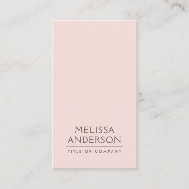 Modern professionell för minimalistisk  rosa visitkort (Framsida)