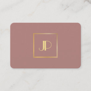 Modern Professionell för Monogram-Elegant i Guld Visitkort