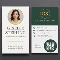 Modern professionell för Mörk grönt Guld-foto QR-k