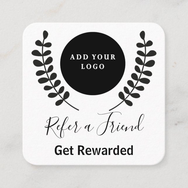 Modern Professionell för svart och vit Logotyp Rabattkort (Framsida)