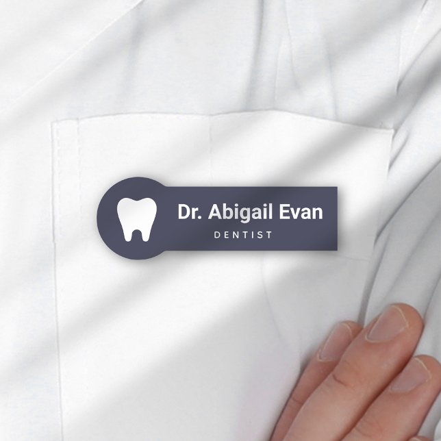Modern Professionell för tandikonen Orthodontist Namnbricka (Modern Tooth Icon Professional Orthodontist Name Tag)