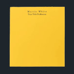 Modern Professionell för vanlig Elegant, gul Gult Anteckningsblock<br><div class="desc">Enkel,  modern och minimalistisk design för företag. Den här mallen kan anpassas för att uppfylla alla professioneller.</div>