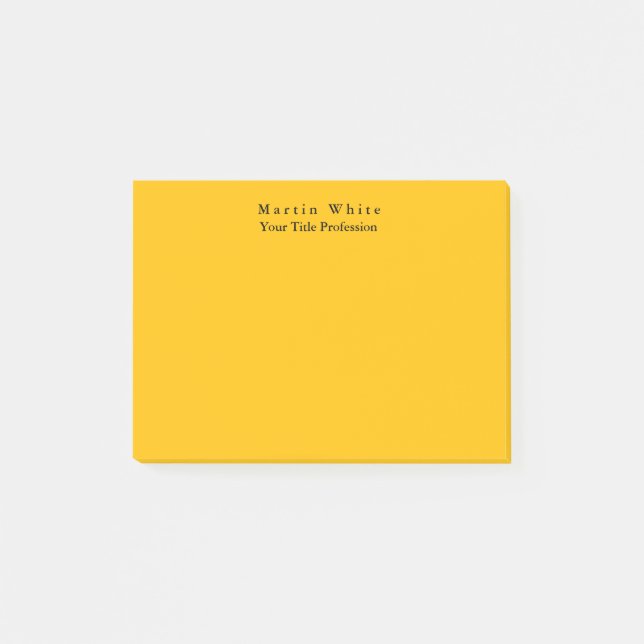 Modern Professionell för vanlig Elegant, gul Gult Post-it Block (Framsida)