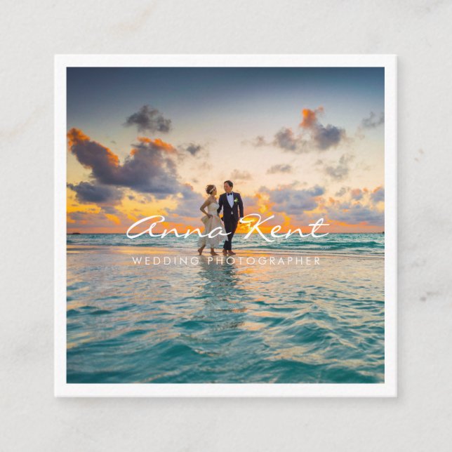 Modern professionell-foto fyrkantigt visitkort (Framsida)